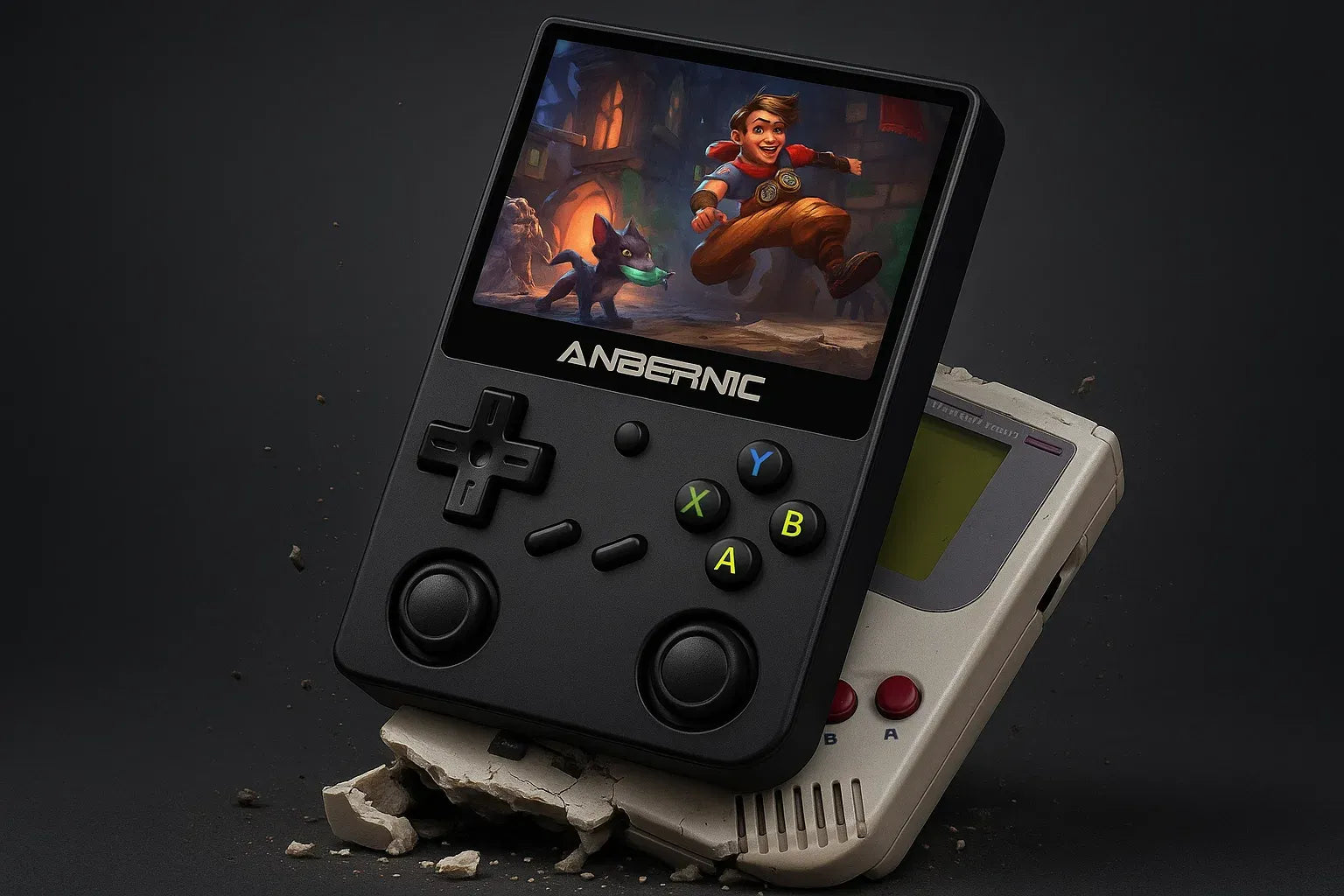RG35XX Pro Console Portatile Retro | Schermo IPS 3.5'' 640x480, Linux, 64GB, 4353 Giochi, Batteria 3300mAh, Nero