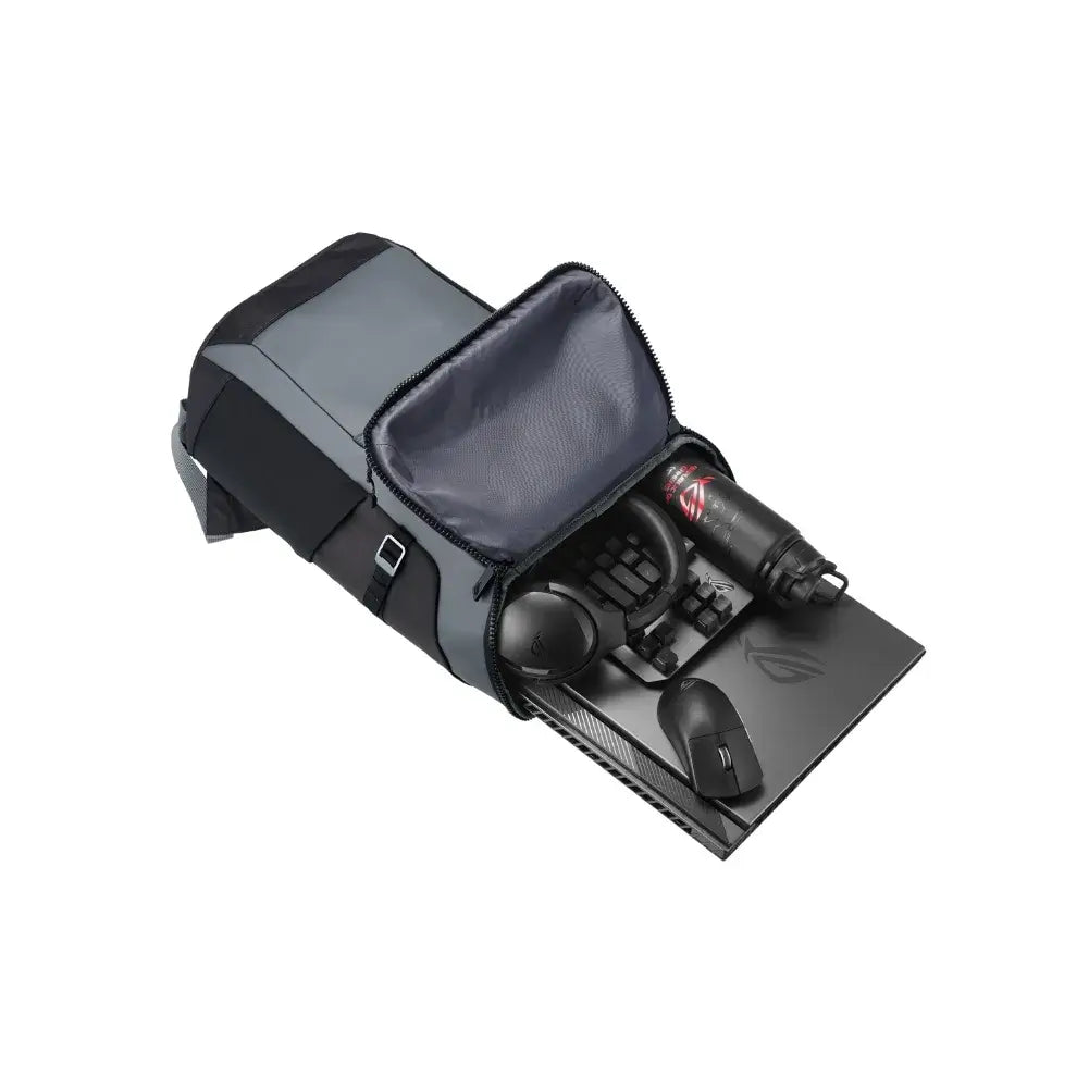 Vue intérieure du ROG Ranger BP2701 avec rangements organisés