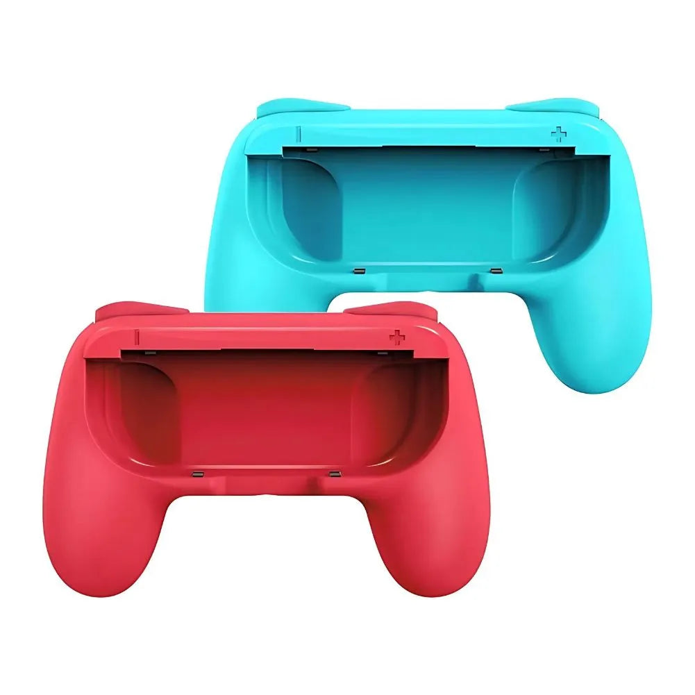 Adaptateur manette Switch rouge et bleu, accessoire pour Nintendo Switch et Nintendo Switch OLED.