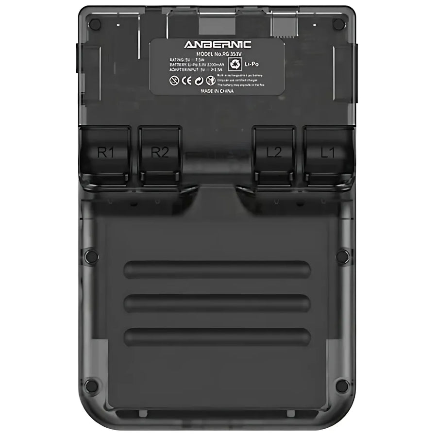 Anbernic RG353V, console rétro portable à écran IPS, noire vue de dos