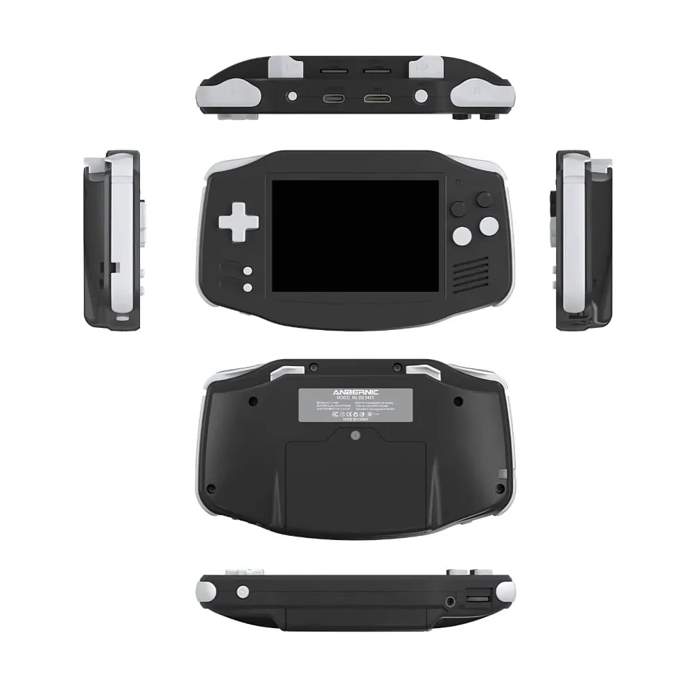 Anbernic RG34XX portable retro gaming console, showcasing its sleek design and high-resolution IPS screen.