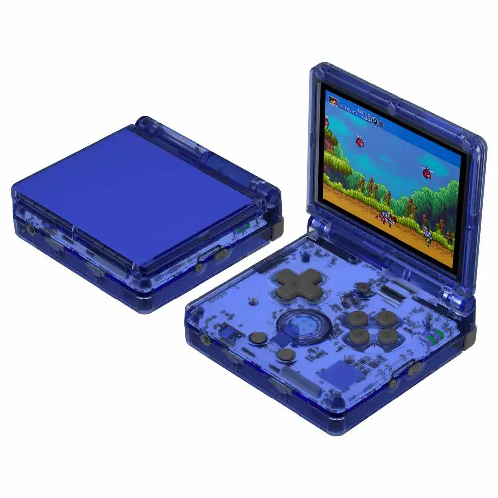 console rétro portable RG35XXSP Bleu transparent