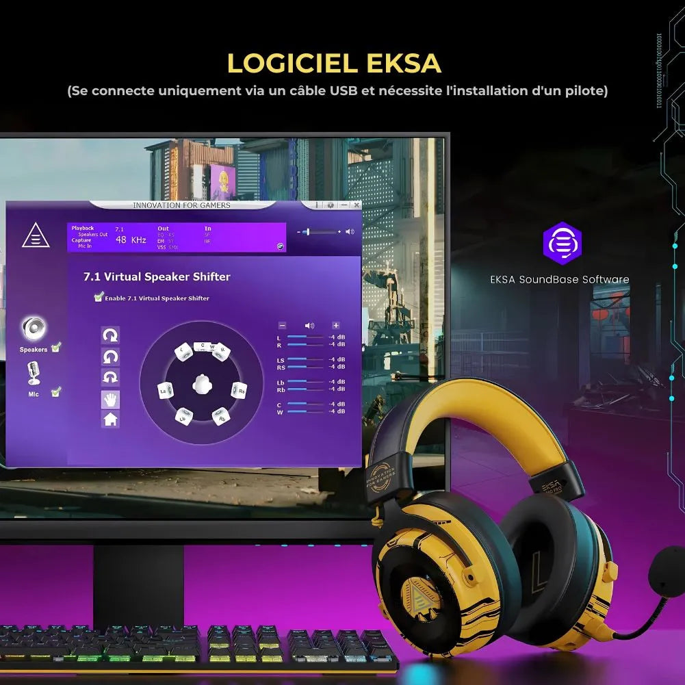 Casque Filaire Eksa logiciel