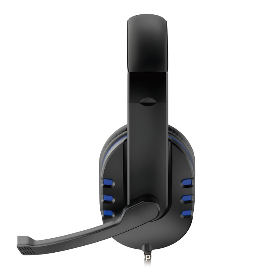 Casque PS4 filaire de profil bleu