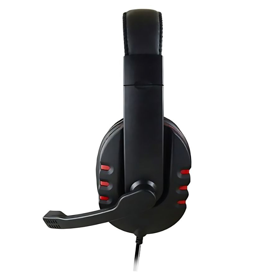 Casque PS4 filaire de couleur rouge vue de profil