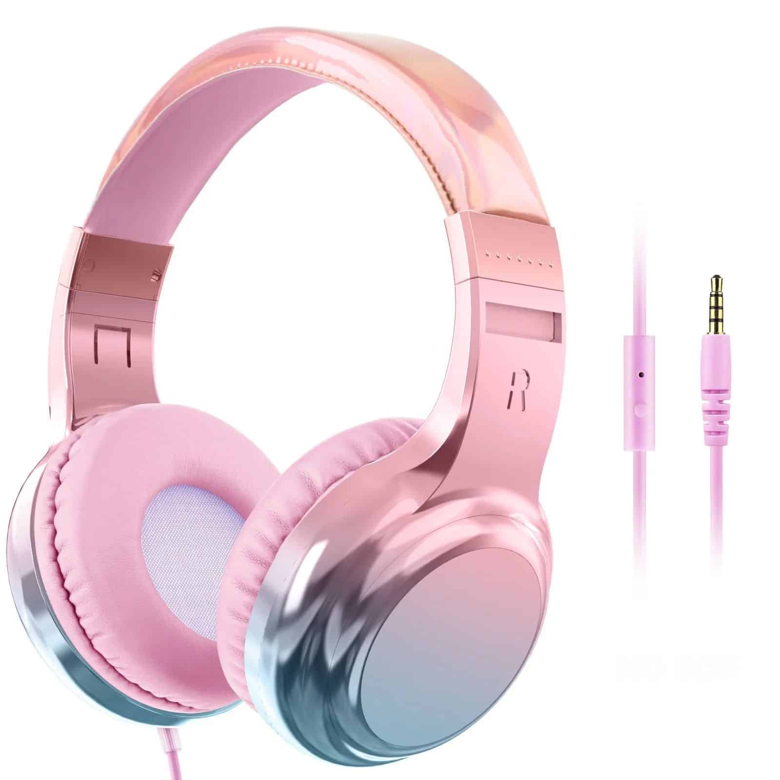 Casque audio enfant rose connecteur jack 3.5mm