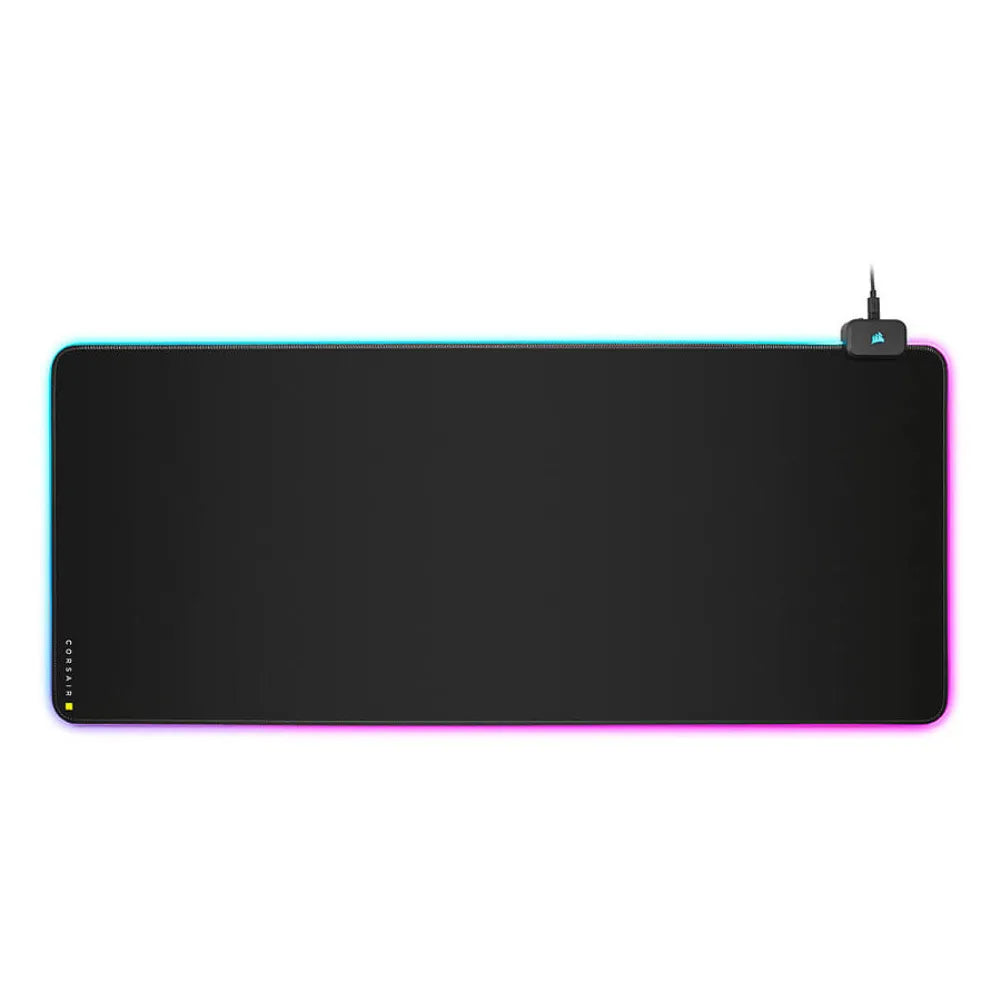 Corsair MM700 RGB XXL gaming mouse pad with customizable RGB lighting and USB hub.