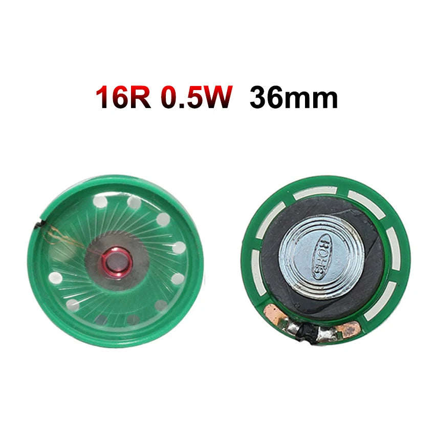 Haut-parleur rond de remplacement pour console rétro, vendu par lot de 2 — 16 Ω 0,5 W 36 mm