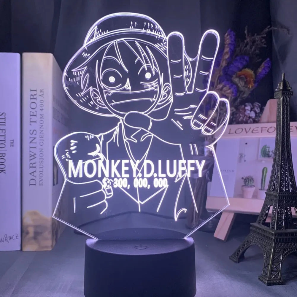 Riproduzione fedele di Monkey D. Luffy in lampada 3D