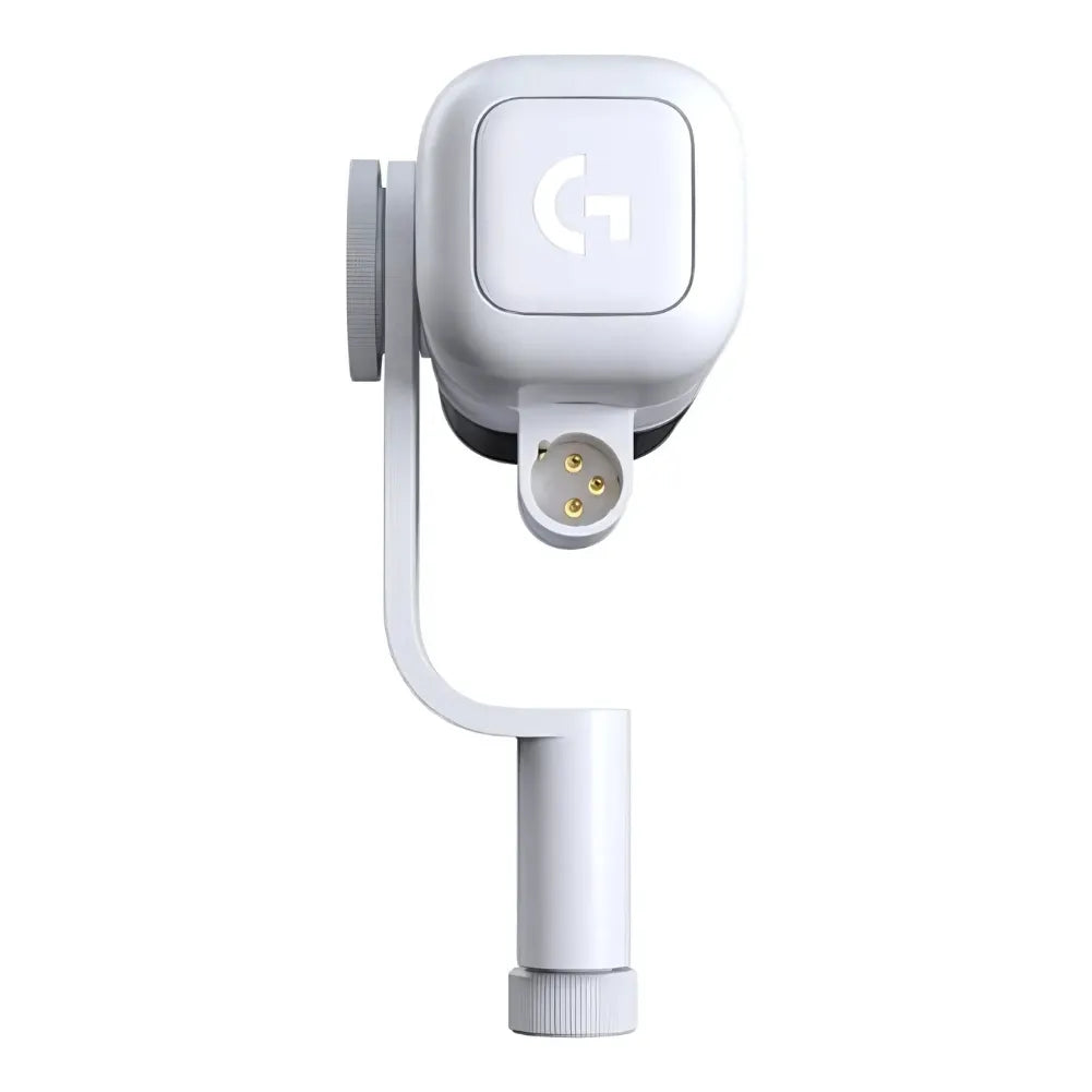Connexion XLR du microphone Logitech Yeti Studio Blanc.