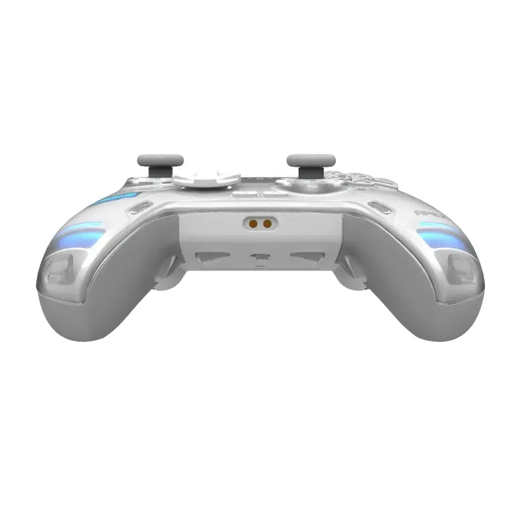Flydigi Apex 4 wireless gaming controller with interactive LCD and adjustable joysticks.