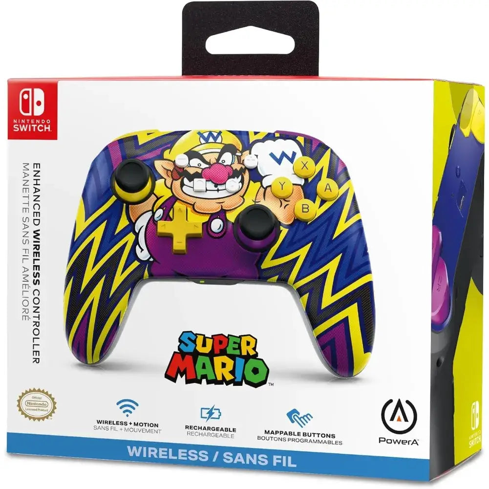 Manette sans fil Wario pour console switch et pc vu de la boite