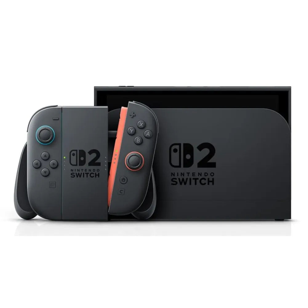 Nintendo Switch 2 – Console hybride 4K HDR, OLED 7,9″ avec Joy-Con et boîtier noir.