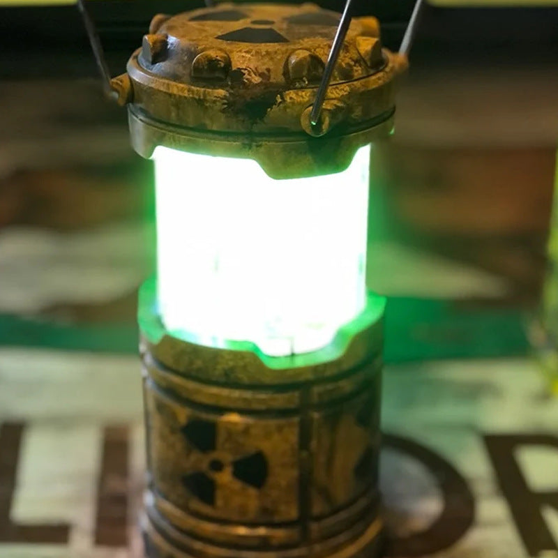 Lanterne dépliée et allumée en lumière verte