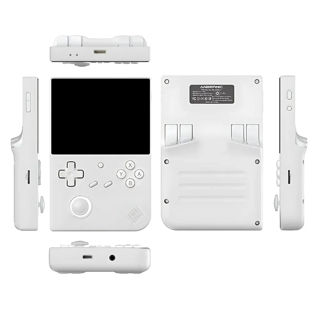 Anbernic RG 40XXV portable retro gaming console, featuring a 4-inch screen and multiple control buttons.