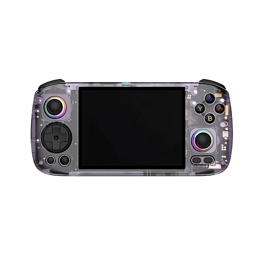 Anbernic RG406H, console rétro portable Android, coloris violet, vue de face