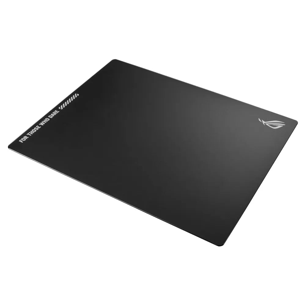 ROG Moonstone Ace L Noir – tapis de souris gaming en verre trempé pour un suivi précis et glisse silencieuse.