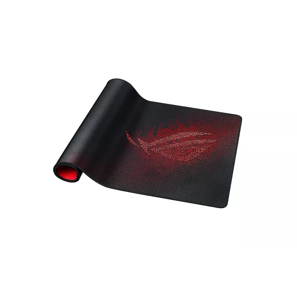 ROG Sheath XXL gaming mouse pad with textured surface and non-slip red base for ultimate precision.