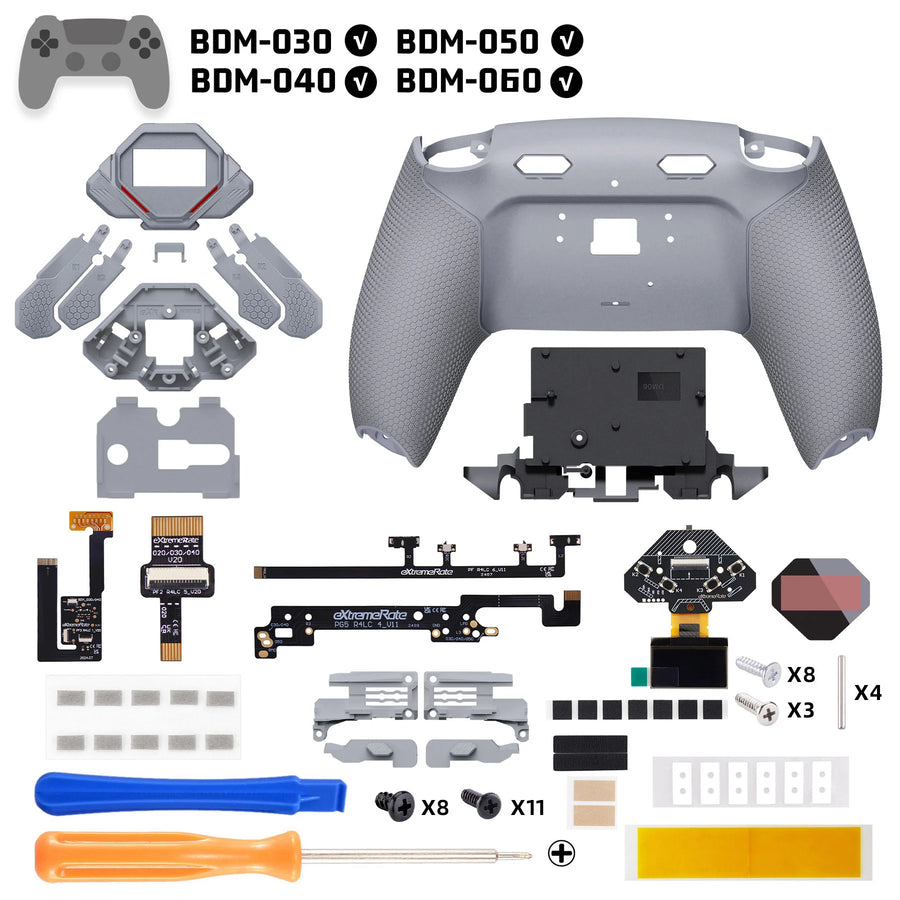 Kit de boutons arrière eXtremeRate SPARK pour manette PS5, Gris clair — visuel 26