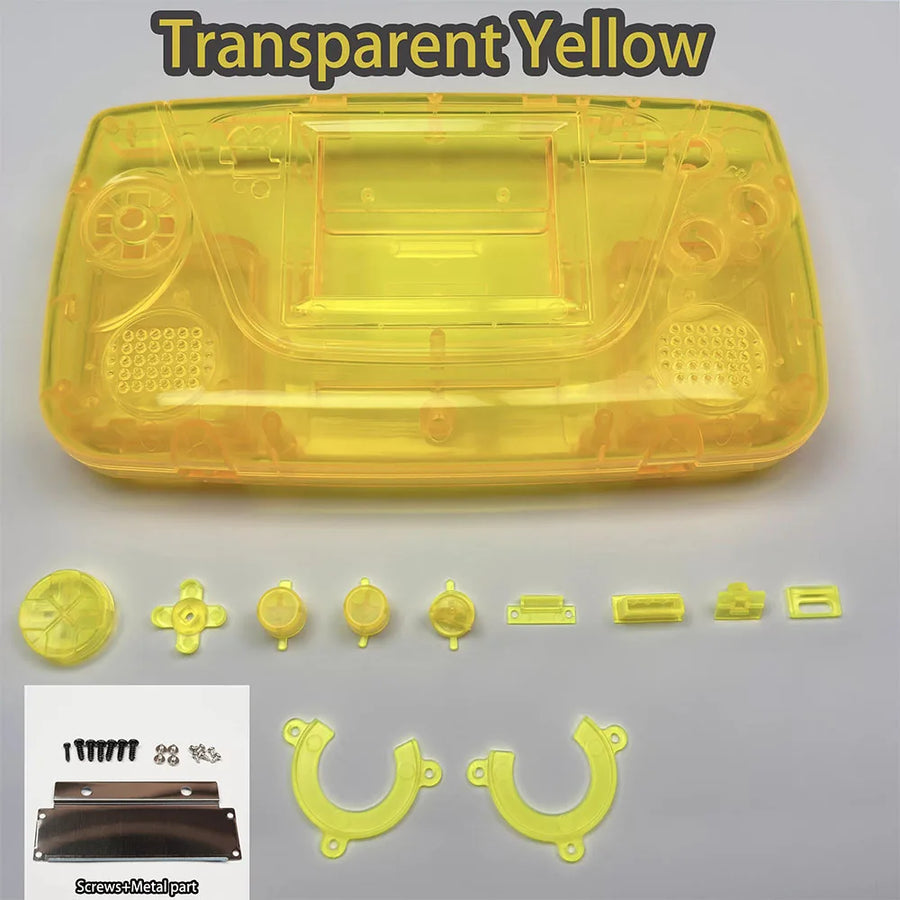 Coque Game Gear jaune translucide avec boutons
