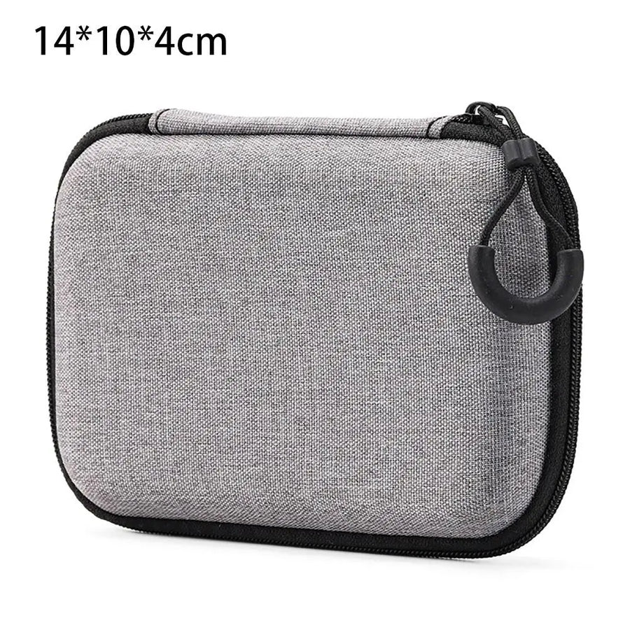 Étui de transport zippé pour console portable rétro, câbles et cartes microSD — 14 × 10 × 4 cm