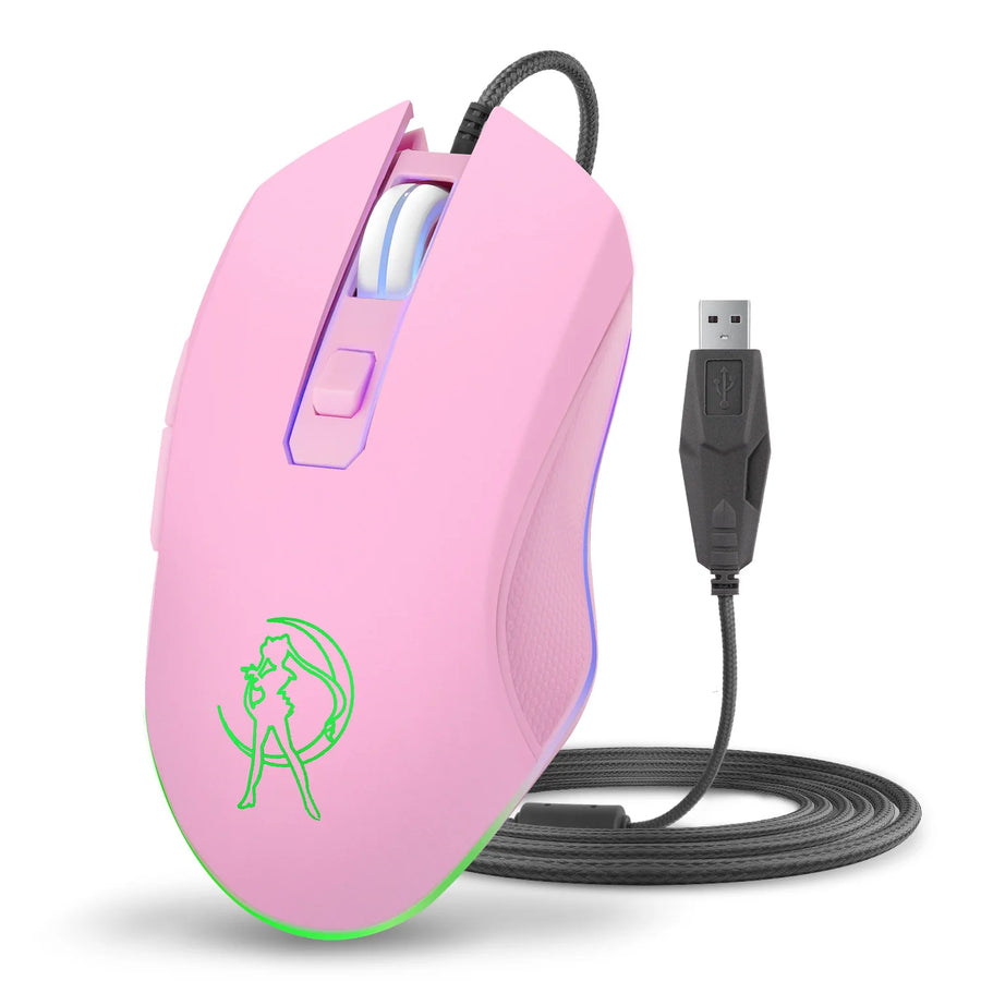 Souris Gaming Rose Filaire, souris gamer filaire coloris rose, visuel 6