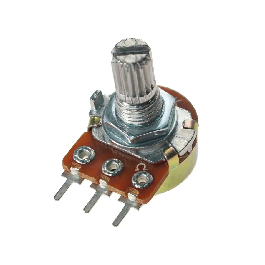 Potentiomètres WH148 axe 15 mm 3 broches, lot de 10 avec écrous et rondelles
