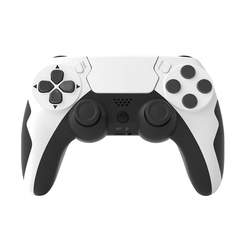 Manette sans fil GAMINJA P48 avec micro, coloris blanc et noir, compatible PS4, PS3 et PC