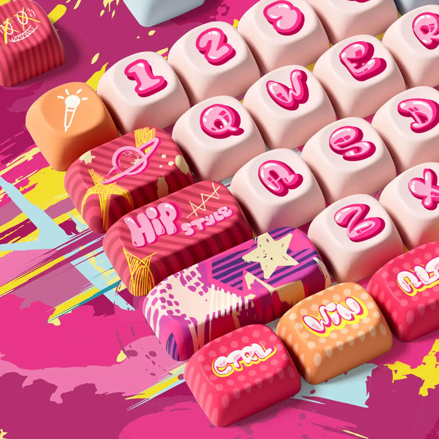 Set de keycaps PBT Akko, profils MOG/MOA/MAO, dye-sublimation 5 faces, tiges MX (visuel 54)