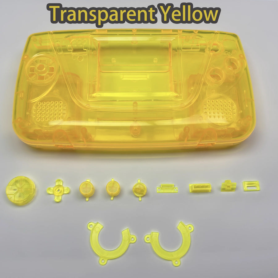 Translucent yellow premium Game Gear shell with buttons