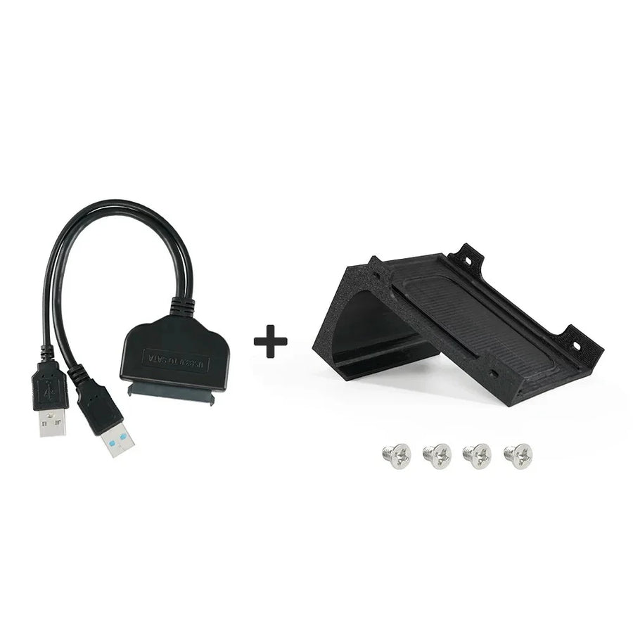 Support de disque dur 2,5 pouces Wii U avec adaptateur SATA vers USB et 4 vis