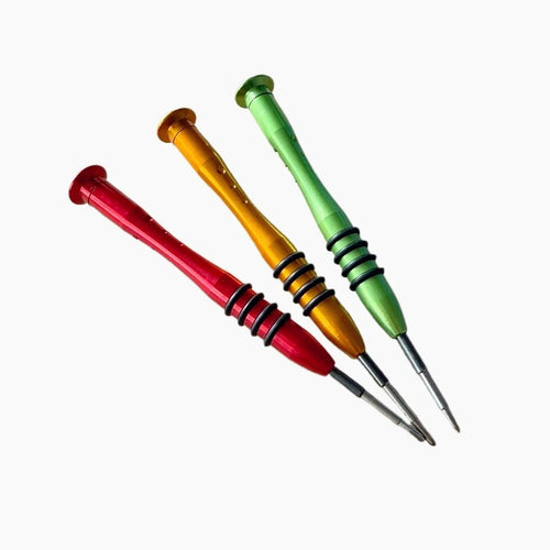 Tournevis tri-wing Y 0.6, 1.5 et 2.0 mm — les trois diamètres de la vis à trois ailes