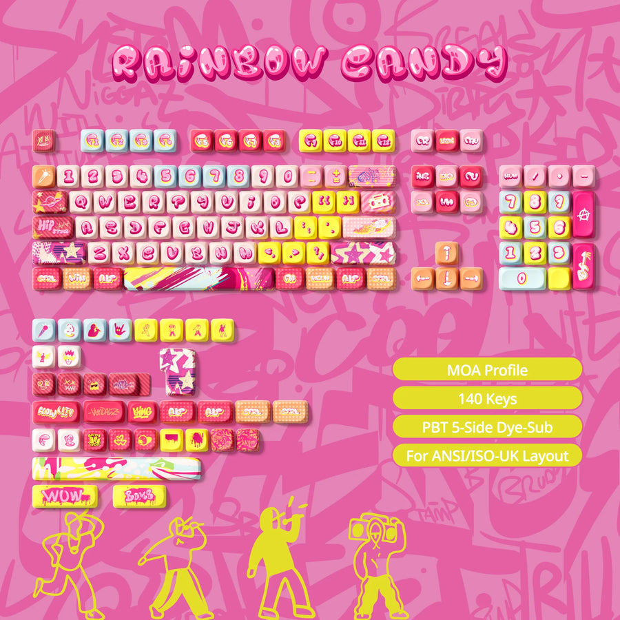 Set de keycaps PBT Akko, profils MOG/MOA/MAO, dye-sublimation 5 faces, tiges MX (visuel 74)