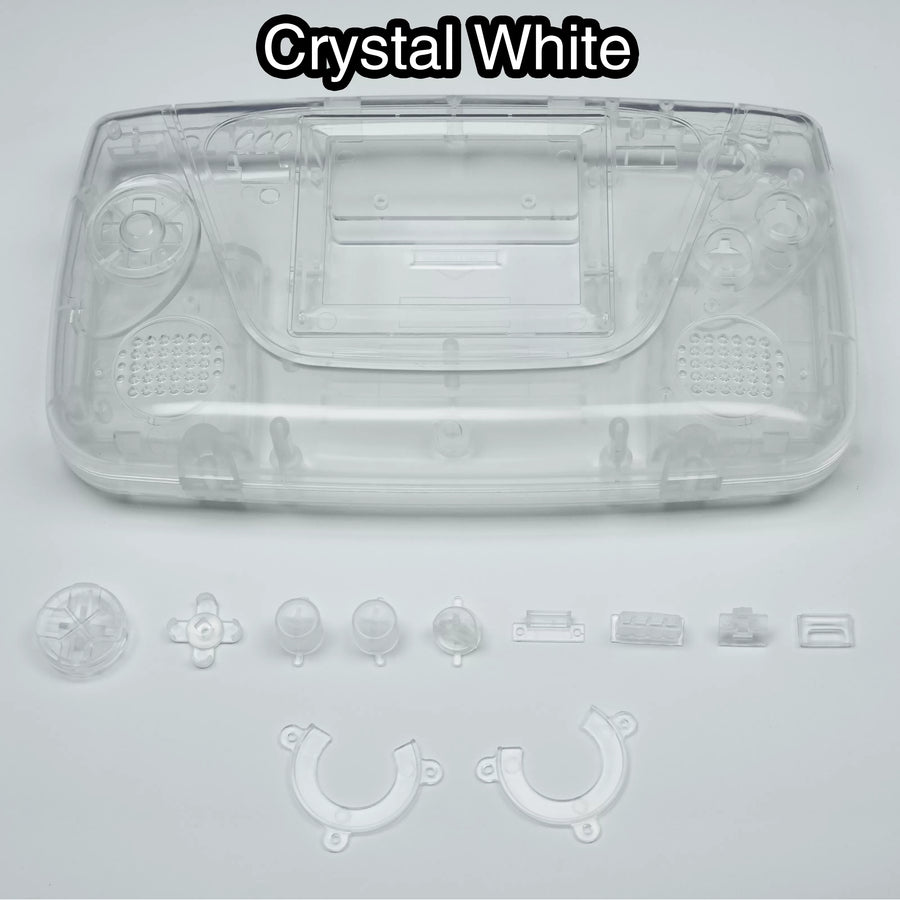 Translucent white premium Game Gear shell with buttons