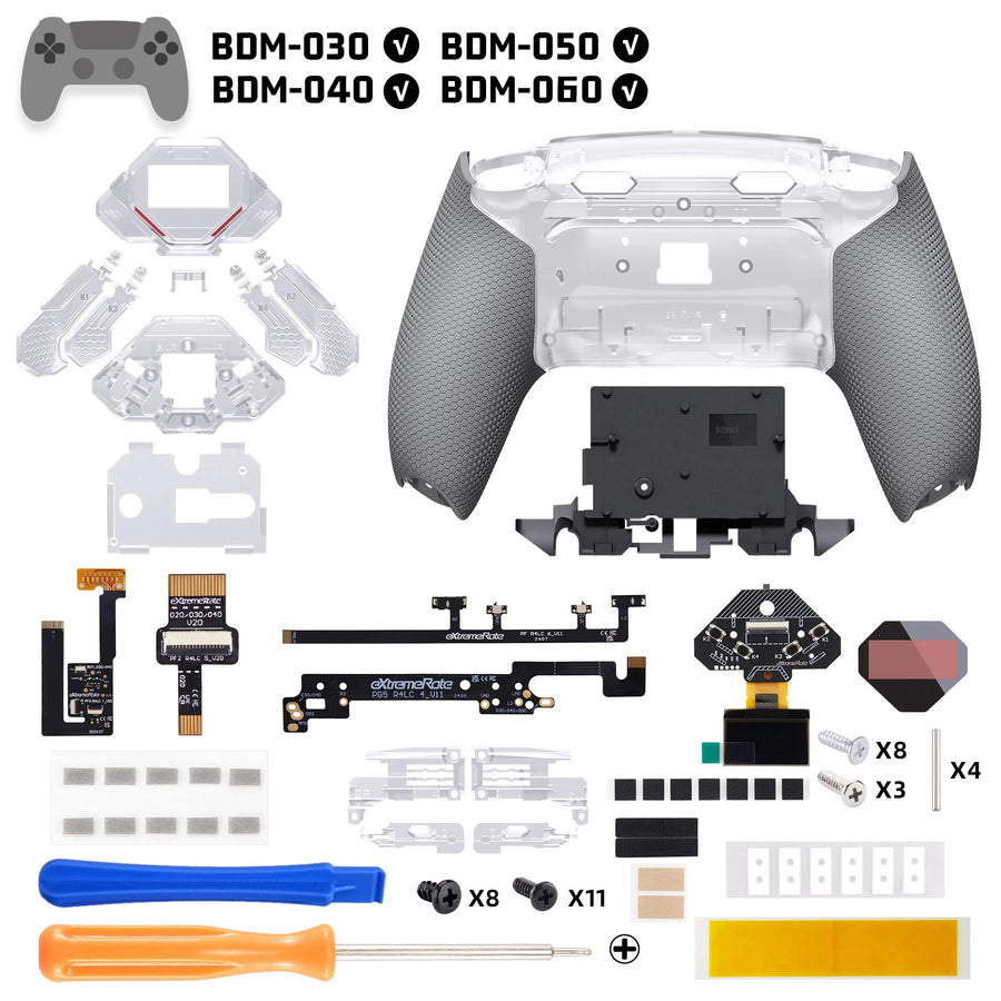 Kit de boutons arrière eXtremeRate SPARK pour manette PS5, Gris translucide — visuel 29