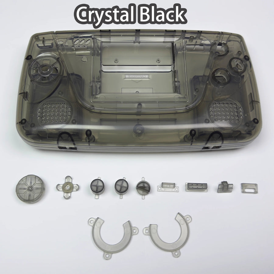 Translucent black premium Game Gear shell with buttons