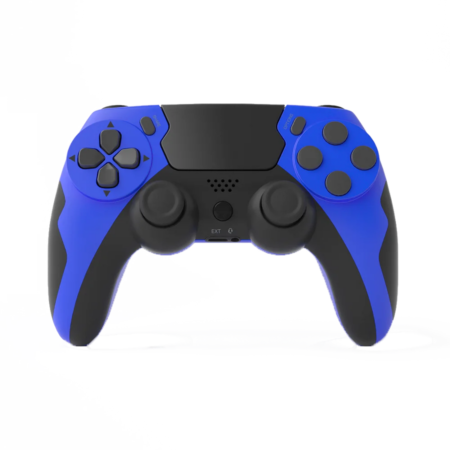 Manette sans fil GAMINJA P48 avec micro, coloris bleu, compatible PS4, PS3 et PC
