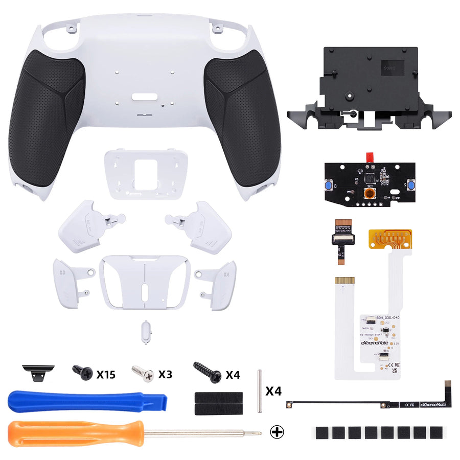 eXtremeRate RISE4 V3 kit for PS5 controller, white soft-touch W colour — image 35
