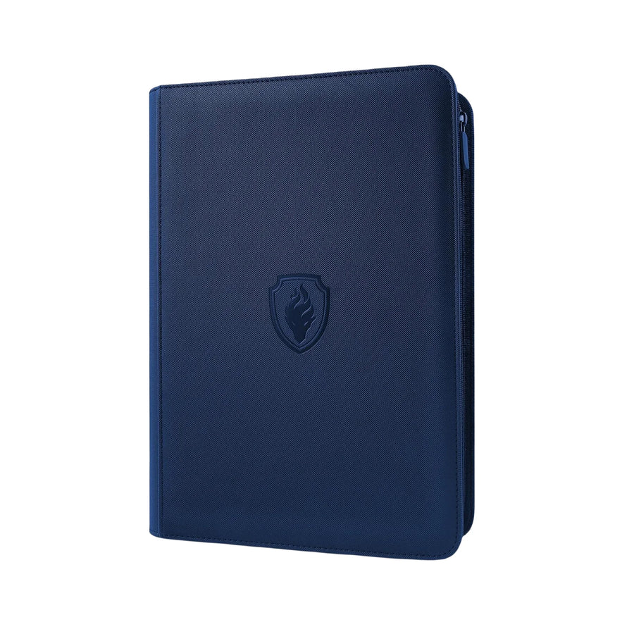 Zip 9-pocket card binder, navy blue cover