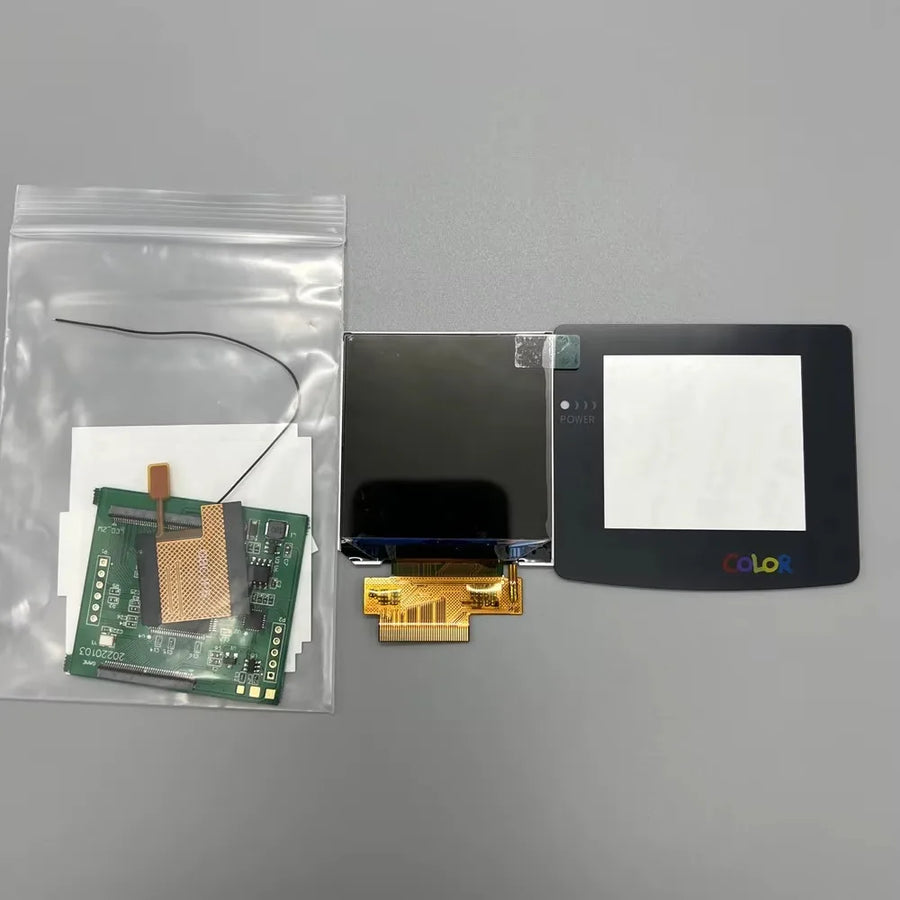Écran IPS 2,45 pouces de remplacement pour Game Boy Color, montage sans découpe de coque — Noir