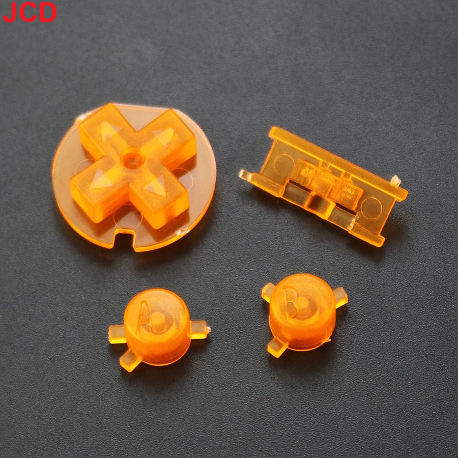 Jeu de boutons de remplacement pour Game Boy Color : A, B, croix directionnelle, Start et Select — Orange transparent