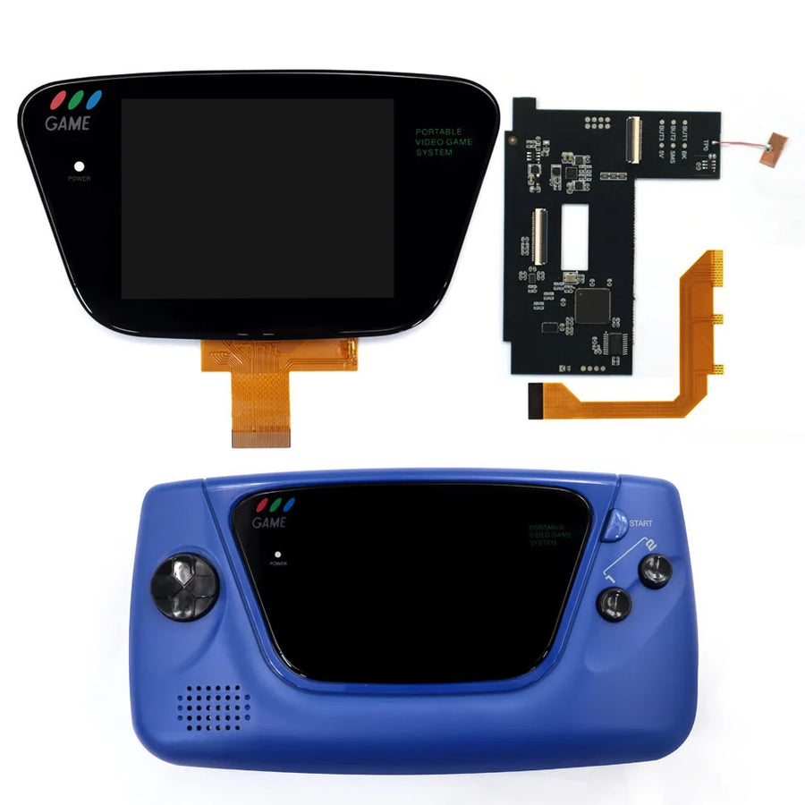 Kit écran IPS Game Gear avec coque bleu foncé