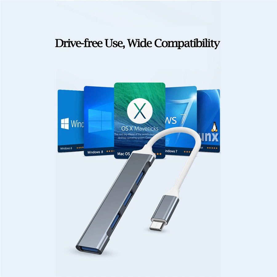 Hub USB 4 ports avec câble court, connecteur USB-A ou USB-C — visuel 14