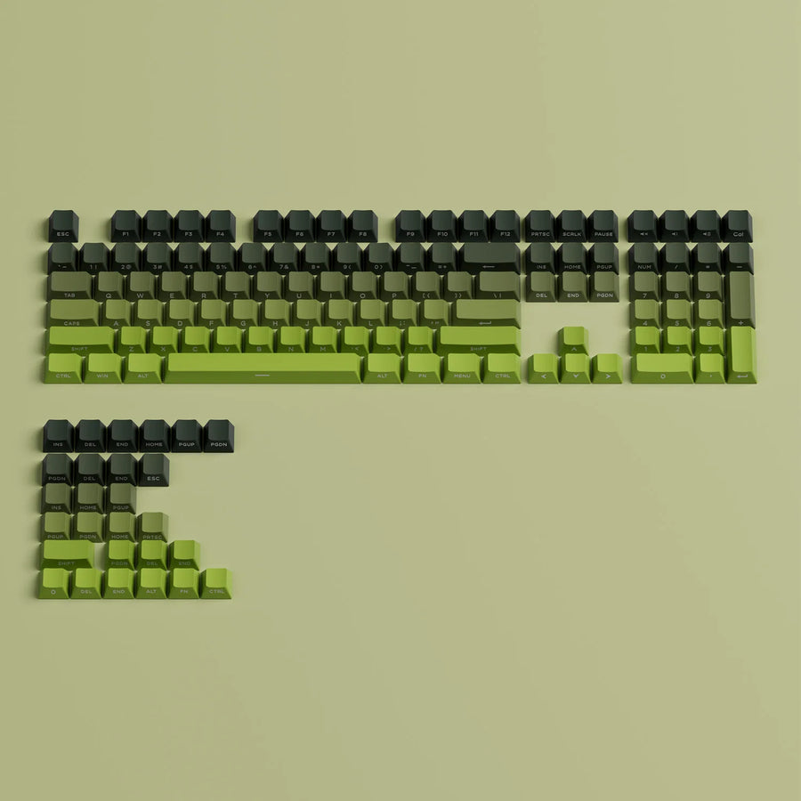 Set de 135 capuchons de touches PBT Akko, profil Cherry, pour clavier mécanique à tiges MX — Vert