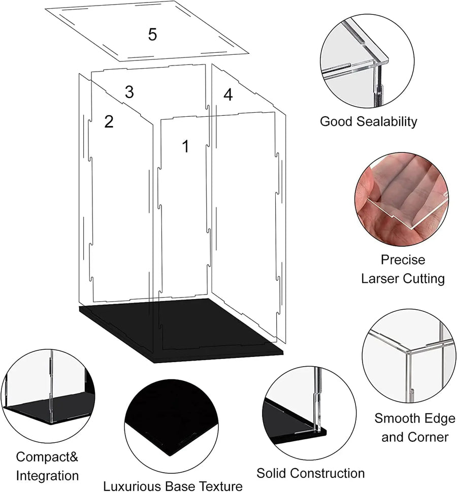 Vitrine en acrylique transparent à assembler pour figurines et objets de collection — visuel 11