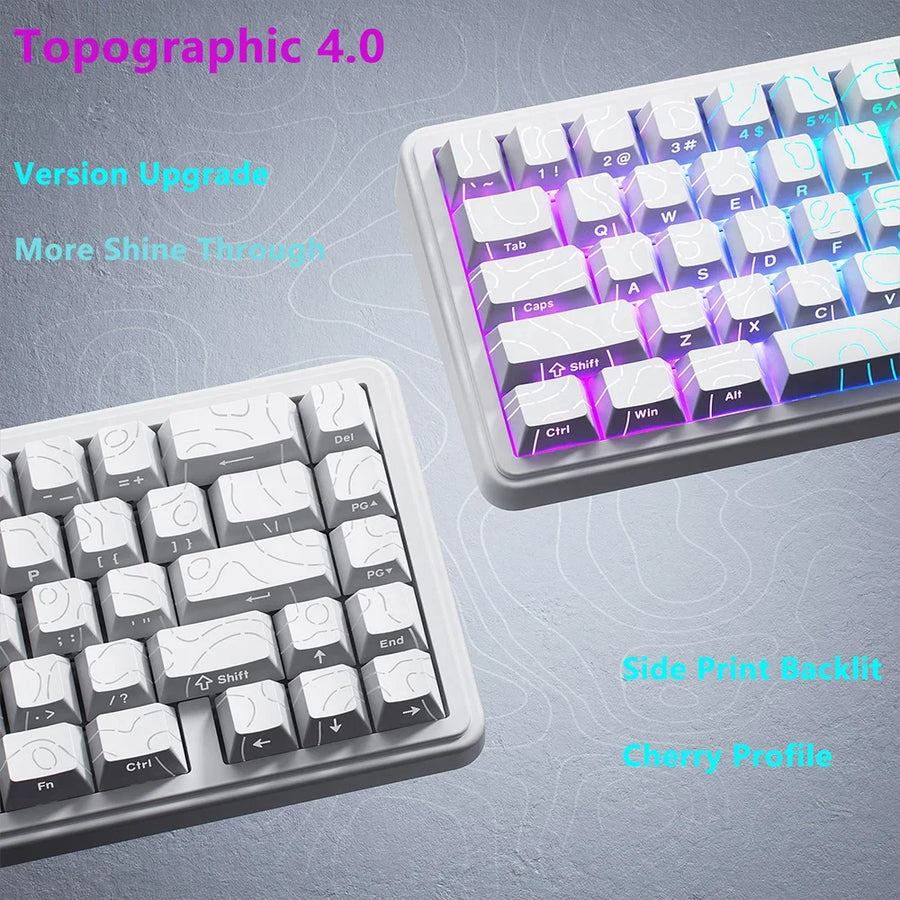 Keycaps PBT topographiques à légendes latérales pour clavier mécanique à tiges MX — visuel 7