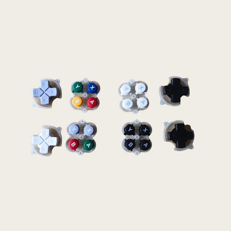 A, B, X, Y buttons and D-pad for Retroid Pocket 5, several colours