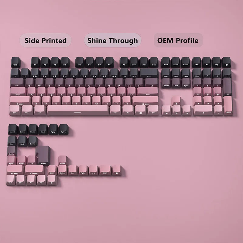 Jeu de keycaps PBT double injection, profil OEM, impression sur la face avant, clavier MX — visuel 8