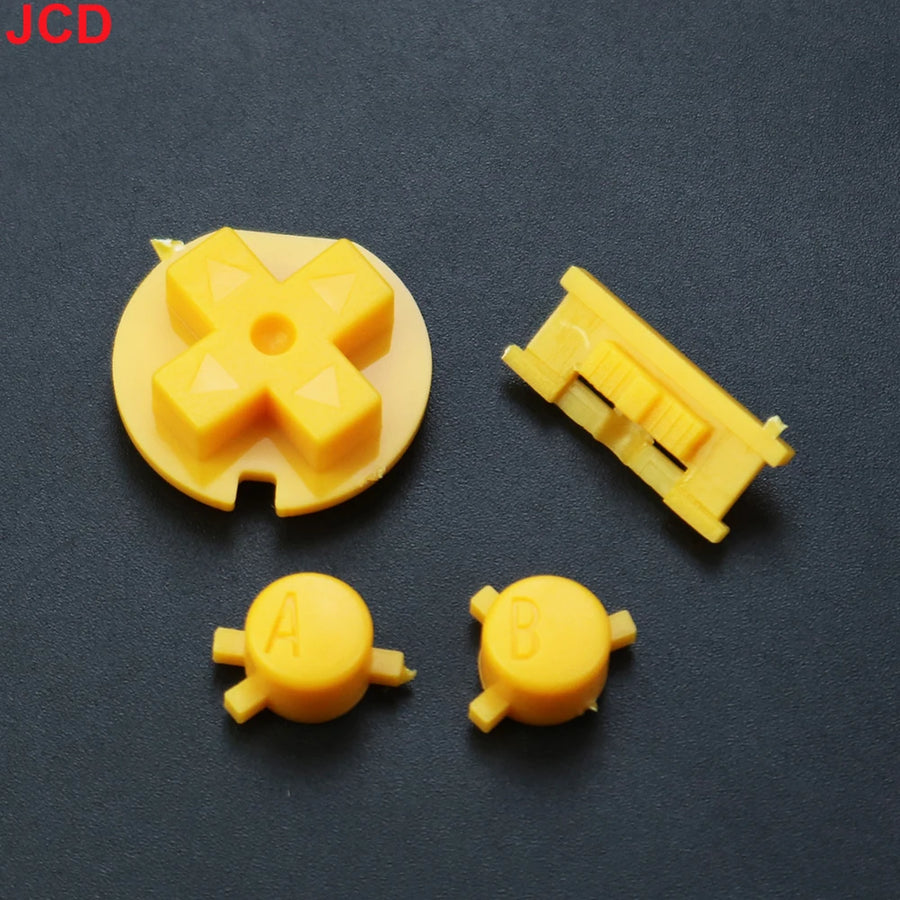 Jeu de boutons de remplacement pour Game Boy Color : A, B, croix directionnelle, Start et Select — Jaune