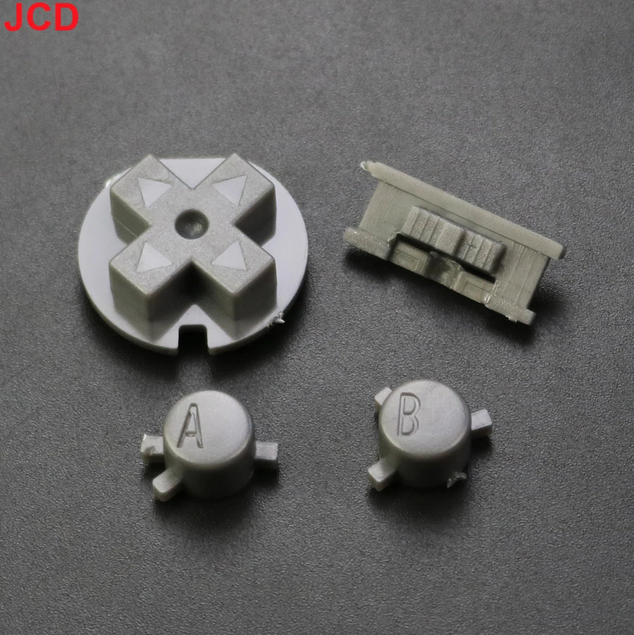 Jeu de boutons de remplacement pour Game Boy Color : A, B, croix directionnelle, Start et Select — Gris